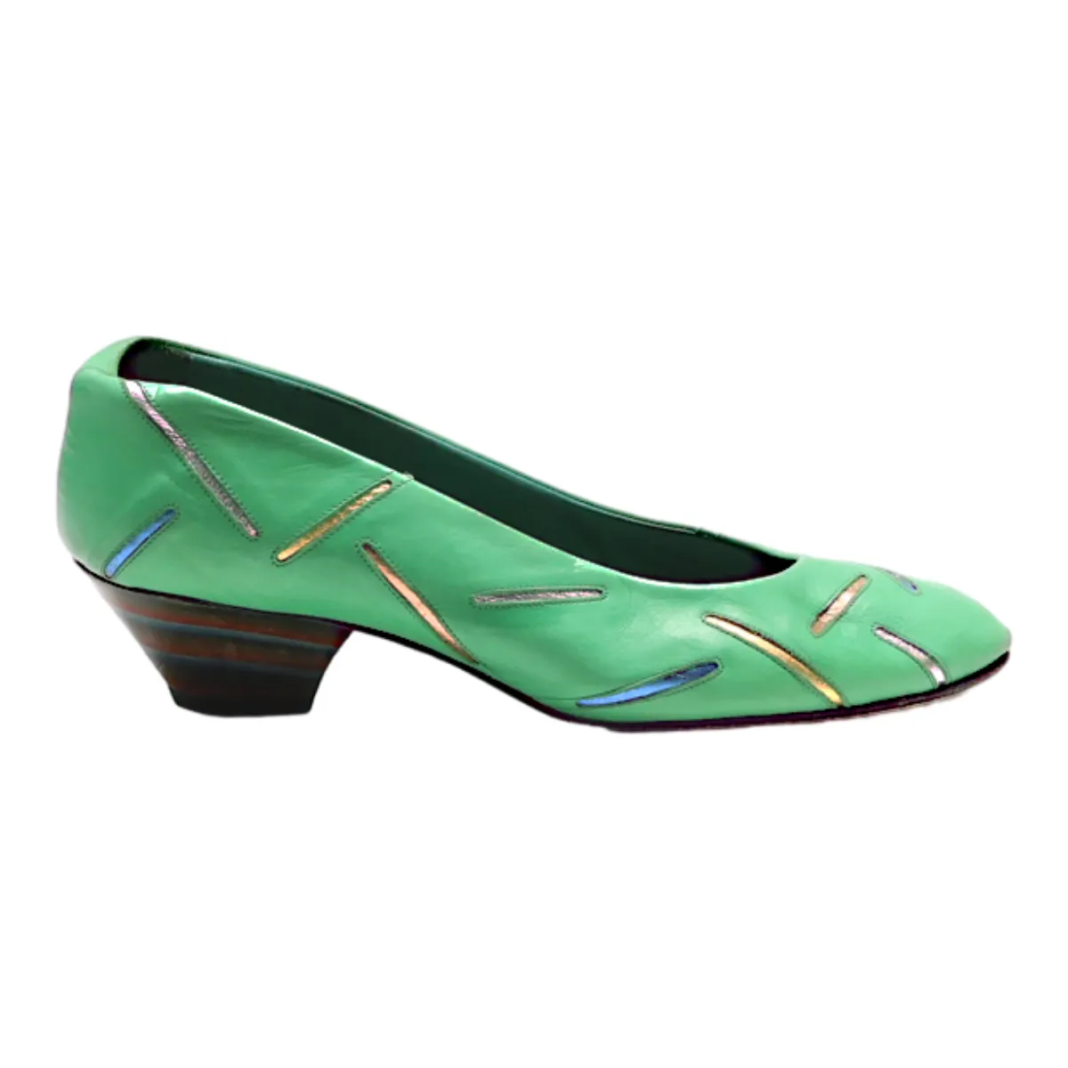 AROLA Court Heels Green Leather Womens UK 4