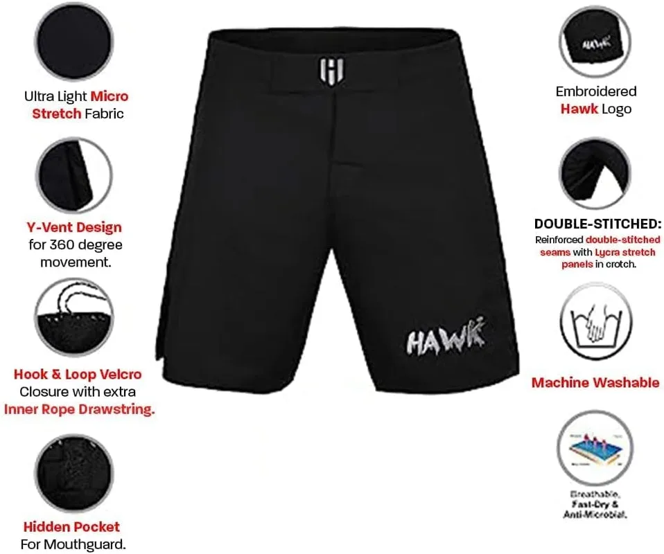 Athletic Shorts for Men and Women, No Gi MMA Shorts for Peak Performance Boxing, Kickboxing, and Wrestling