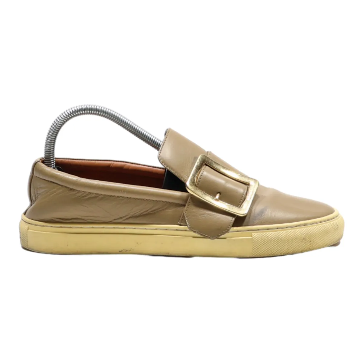 BALLY Loafer Shoes Beige Leather Womens UK 7
