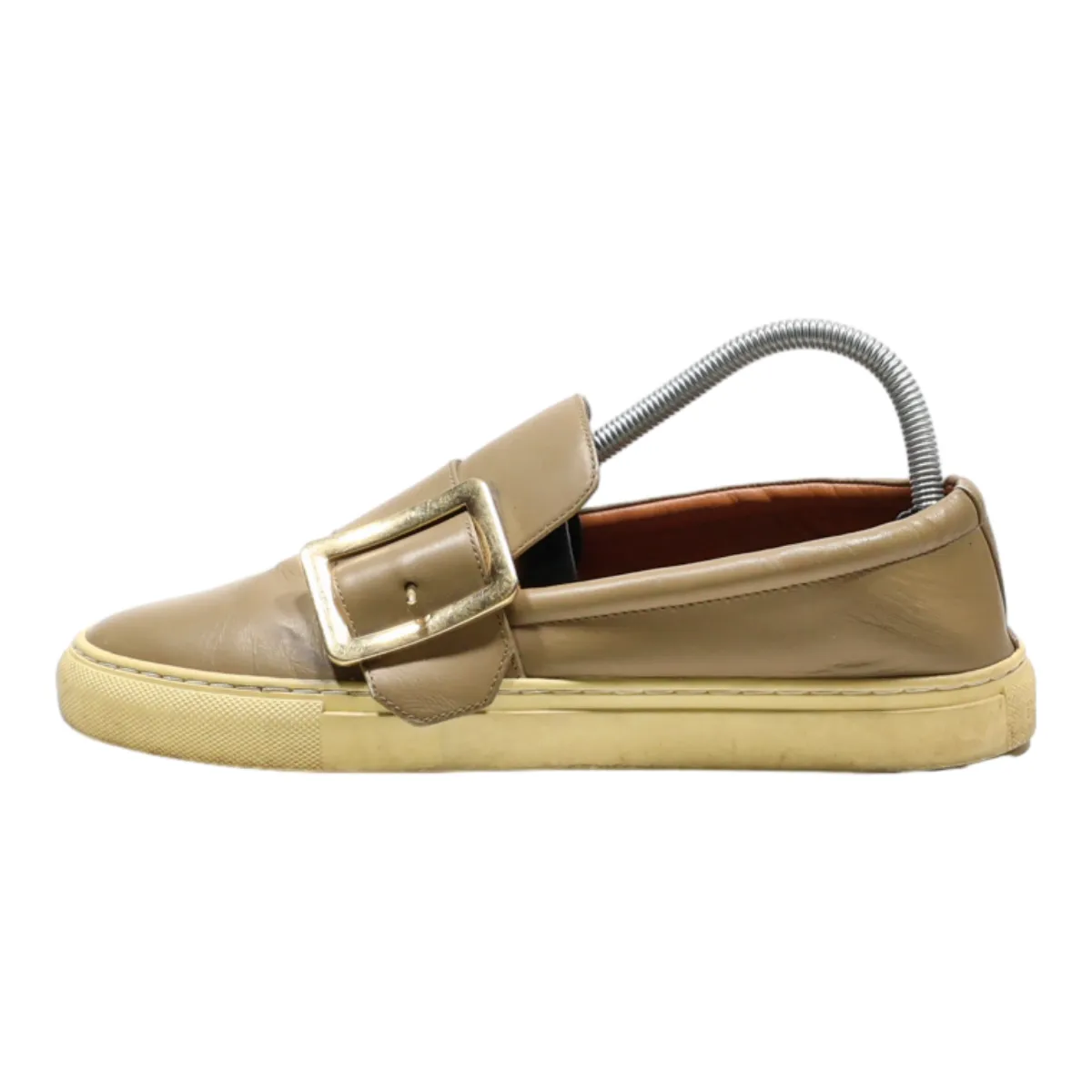 BALLY Loafer Shoes Beige Leather Womens UK 7