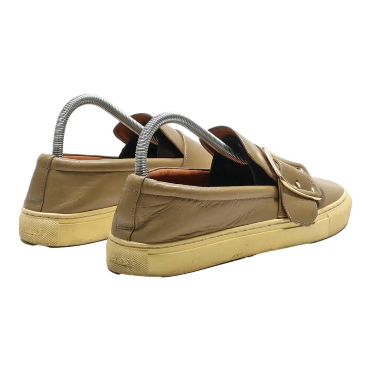 BALLY Loafer Shoes Beige Leather Womens UK 7