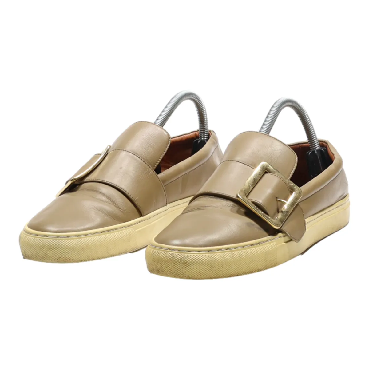 BALLY Loafer Shoes Beige Leather Womens UK 7