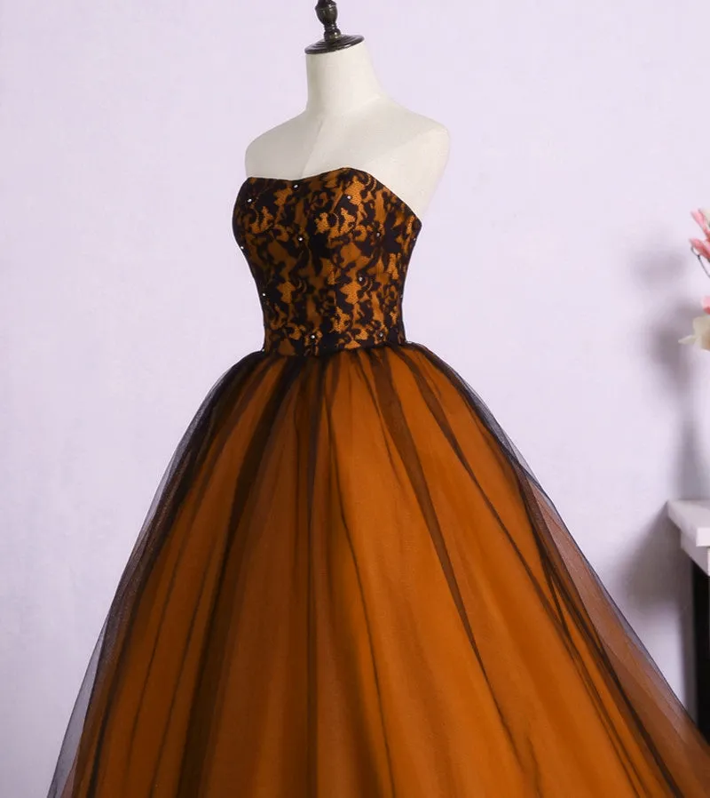 Beautiful Tulle A-Line Ball Gown Sweet 16 Party Dress, Long Prom Dress