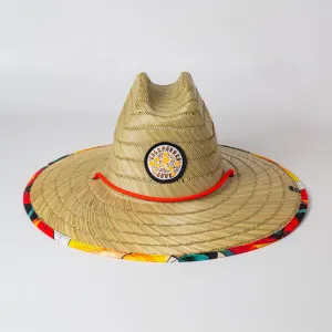 California Poppy Love Stained Glass Pattern Straw Hat