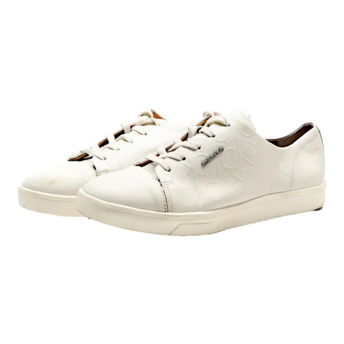 CALVIN KLEIN Sneaker Trainers White Leather Womens UK 6