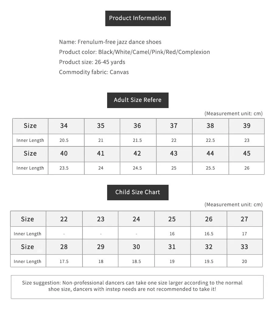 Canvas Jazz Dance Shoes Low Top Frenulum-free Dance Shoes