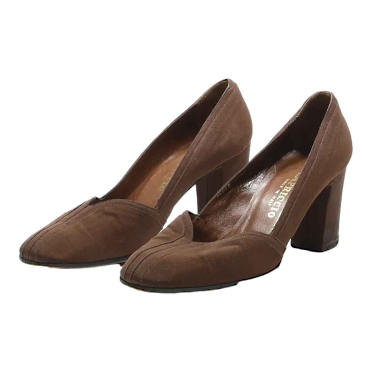 CAPRICCIO Block Heels Brown Leather Womens UK 3