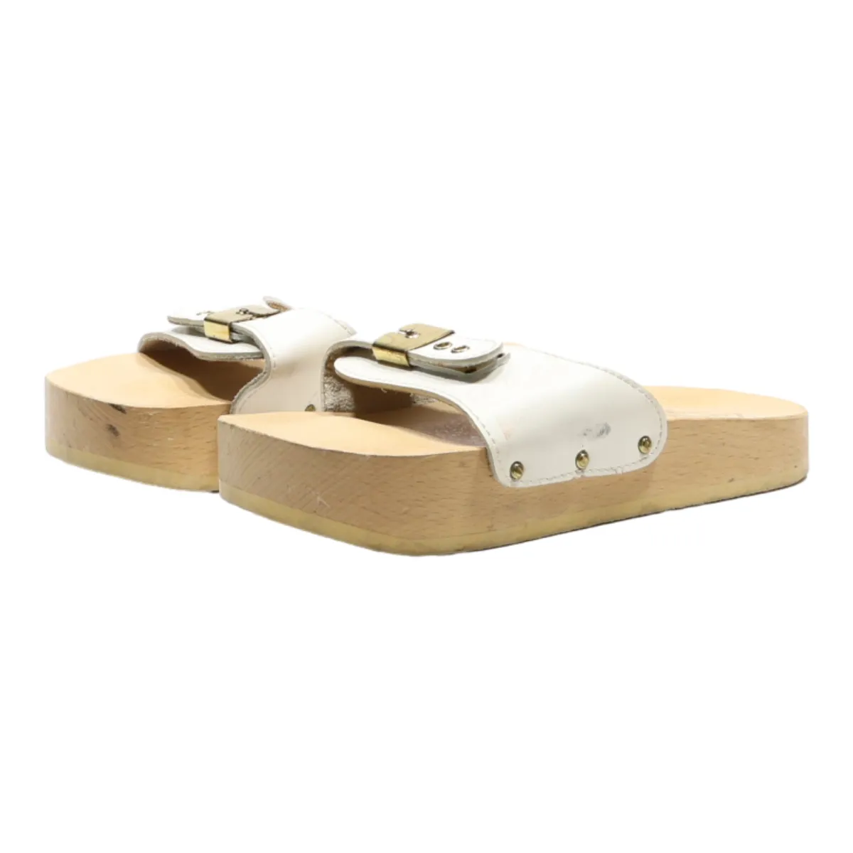 CELLULETTE Slider Sandals White Leather Womens UK 5