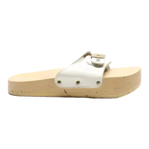 CELLULETTE Slider Sandals White Leather Womens UK 5