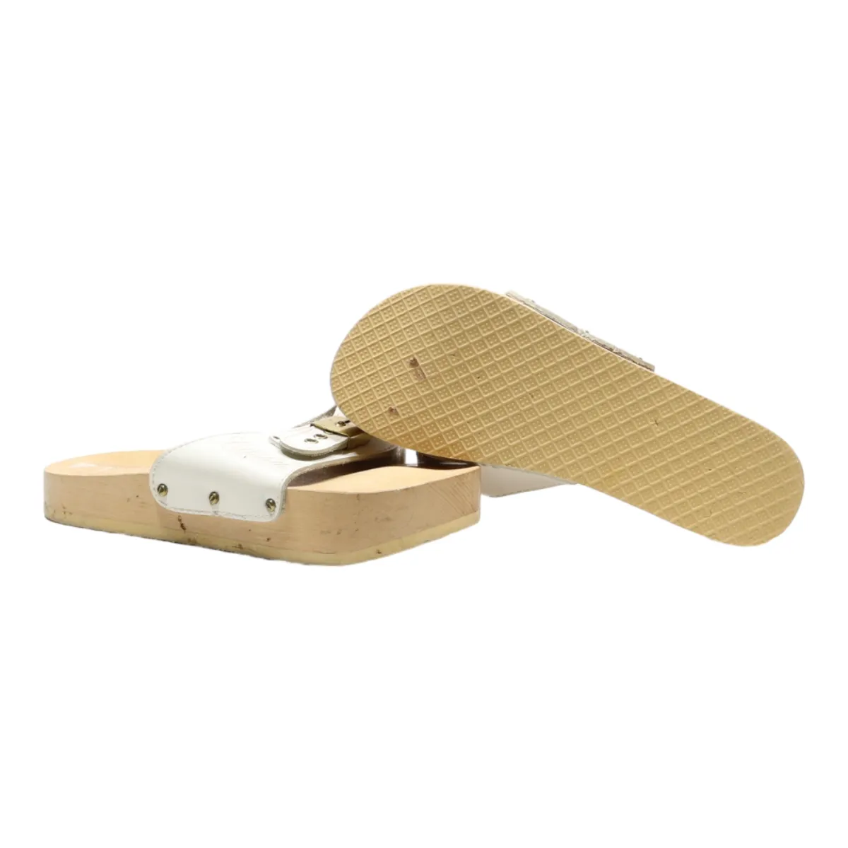 CELLULETTE Slider Sandals White Leather Womens UK 5