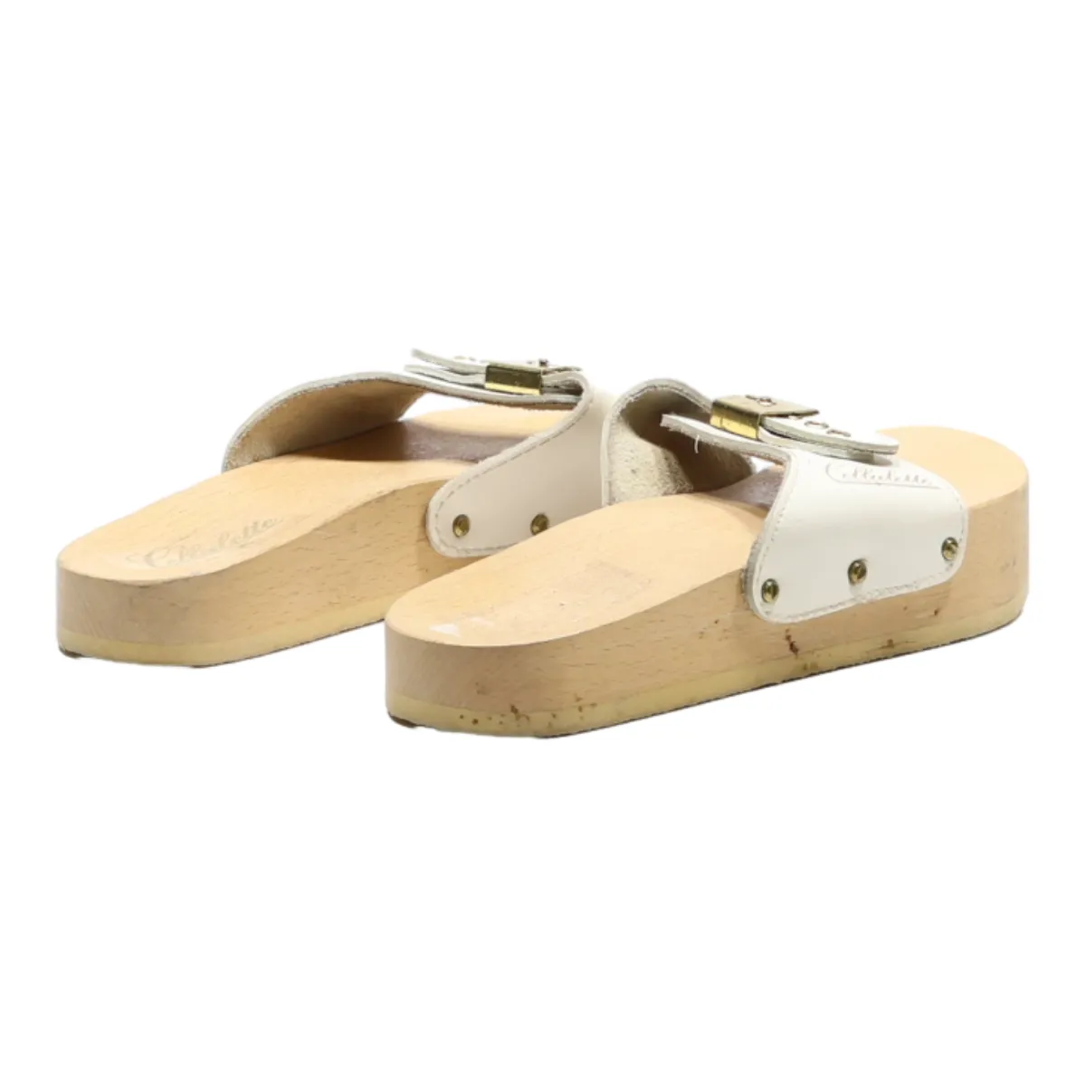 CELLULETTE Slider Sandals White Leather Womens UK 5