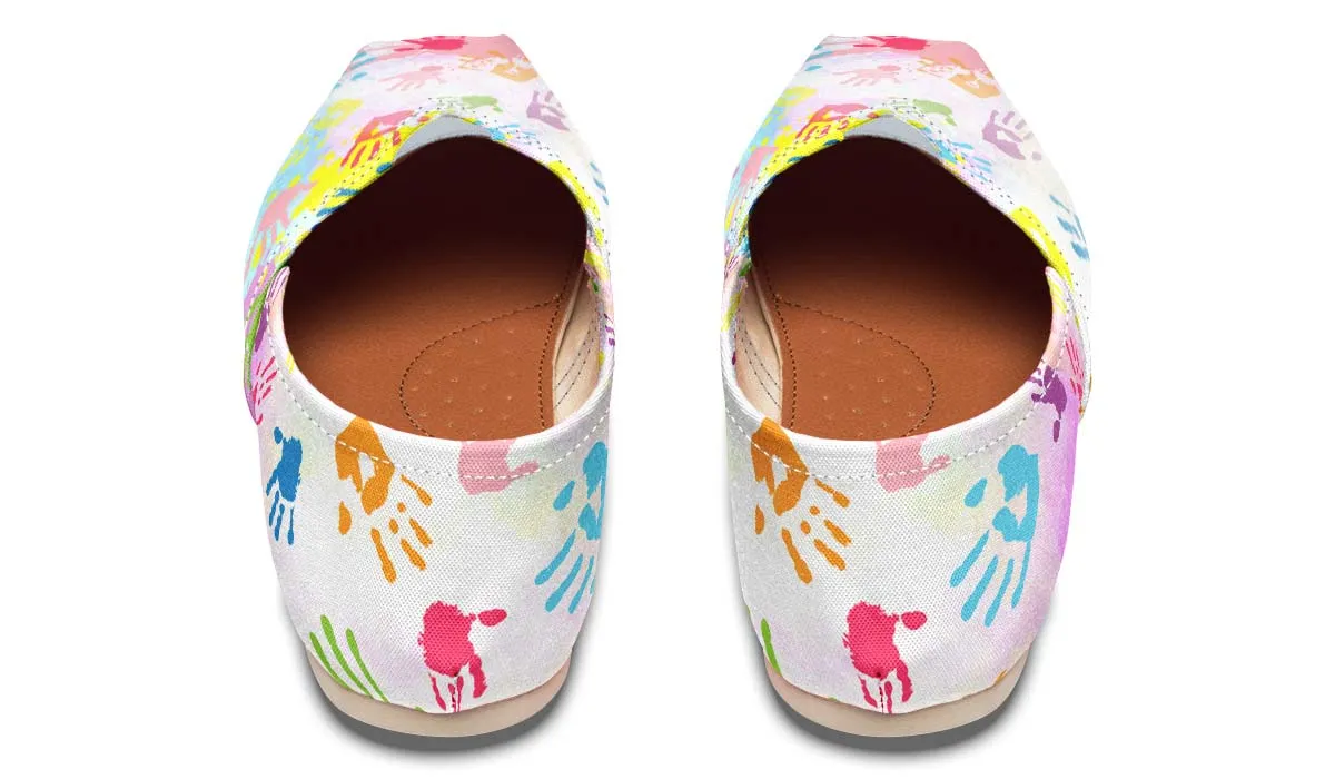 Colorful Handprint Casual Shoes