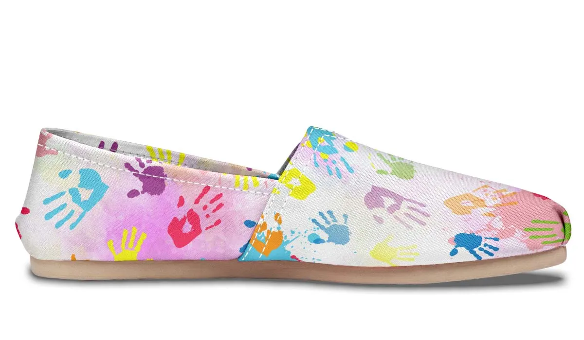 Colorful Handprint Casual Shoes