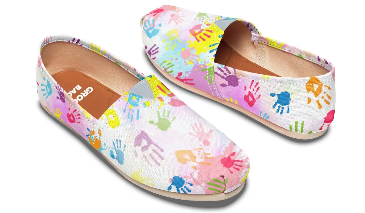 Colorful Handprint Casual Shoes