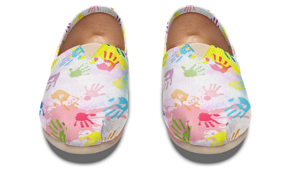 Colorful Handprint Casual Shoes