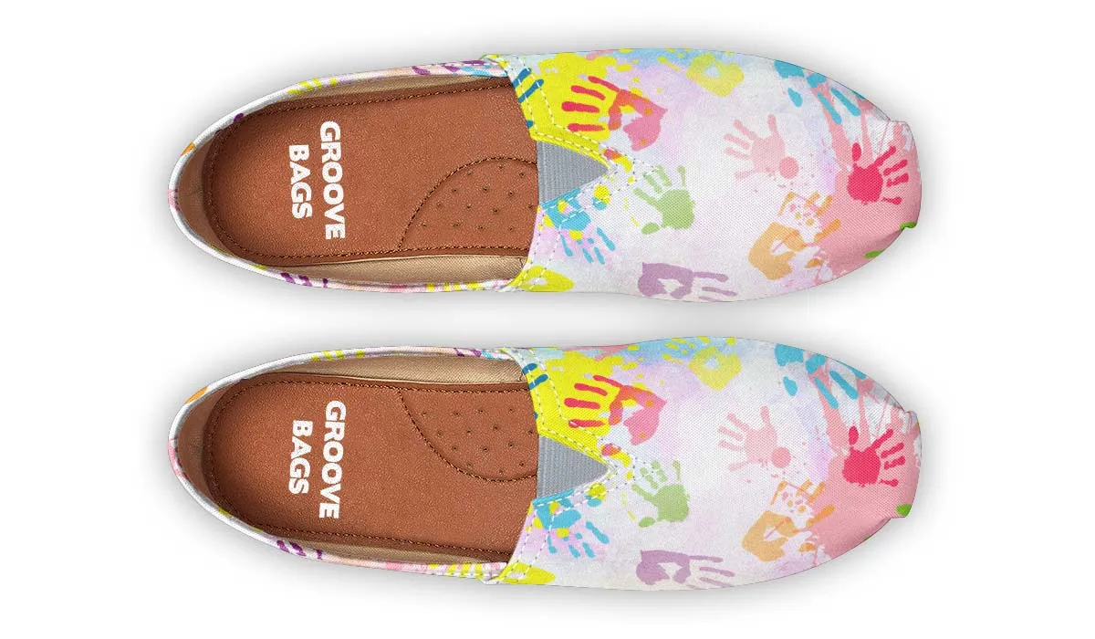 Colorful Handprint Casual Shoes