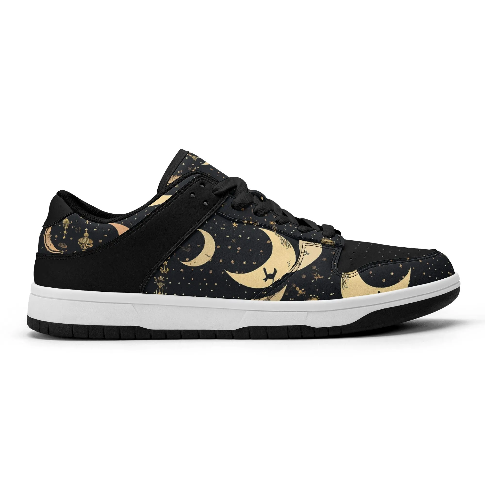 Crescent Moons Dunk Low Top Leather Sneakers