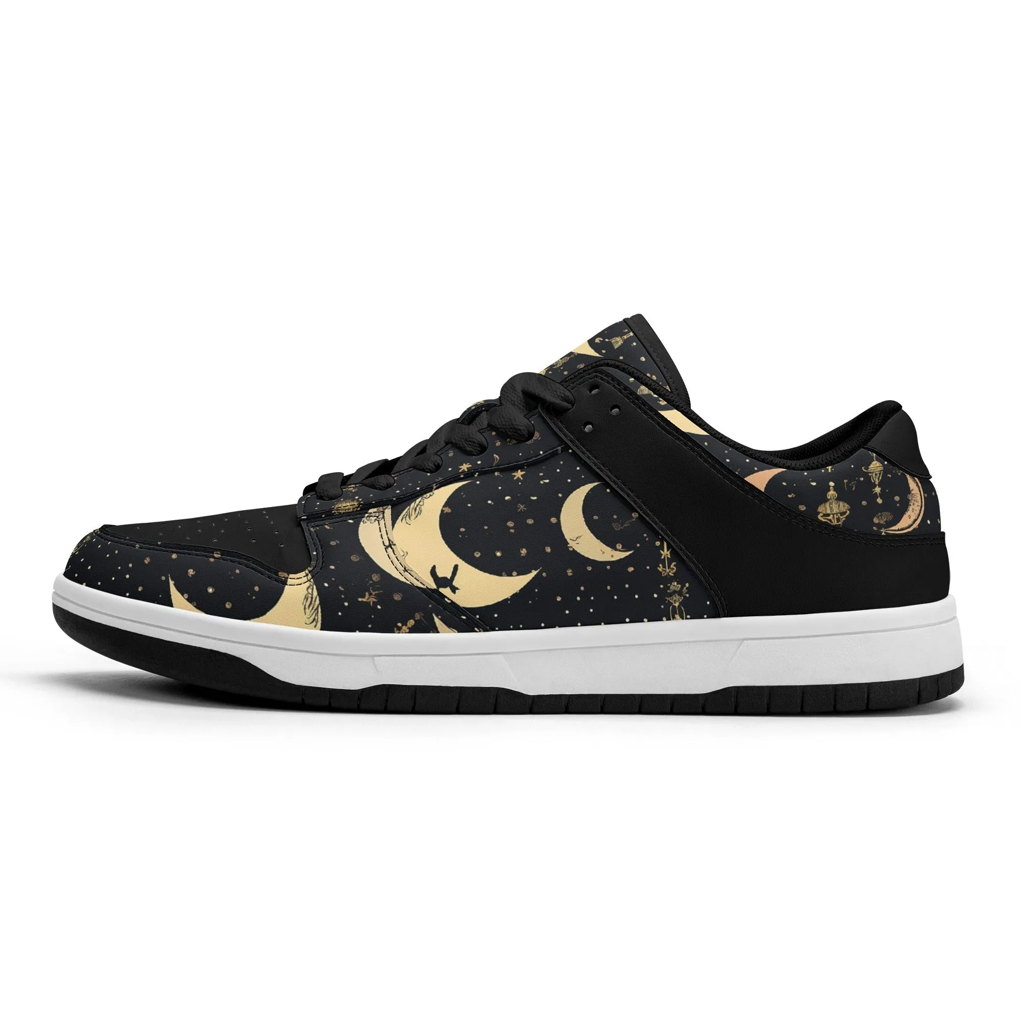 Crescent Moons Dunk Low Top Leather Sneakers