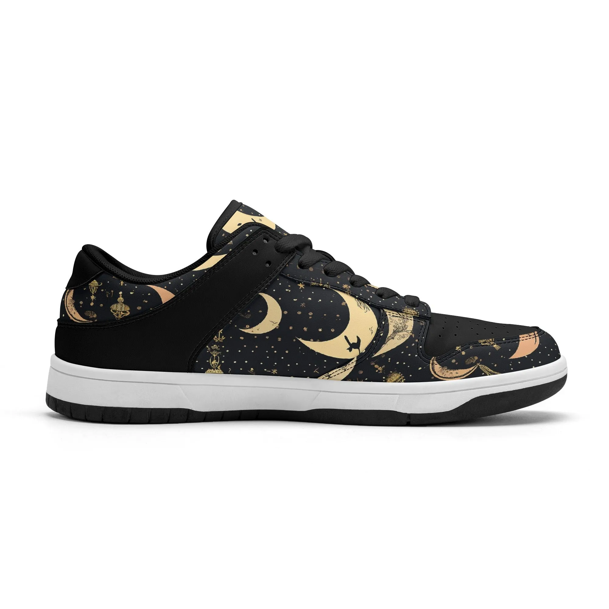 Crescent Moons Dunk Low Top Leather Sneakers