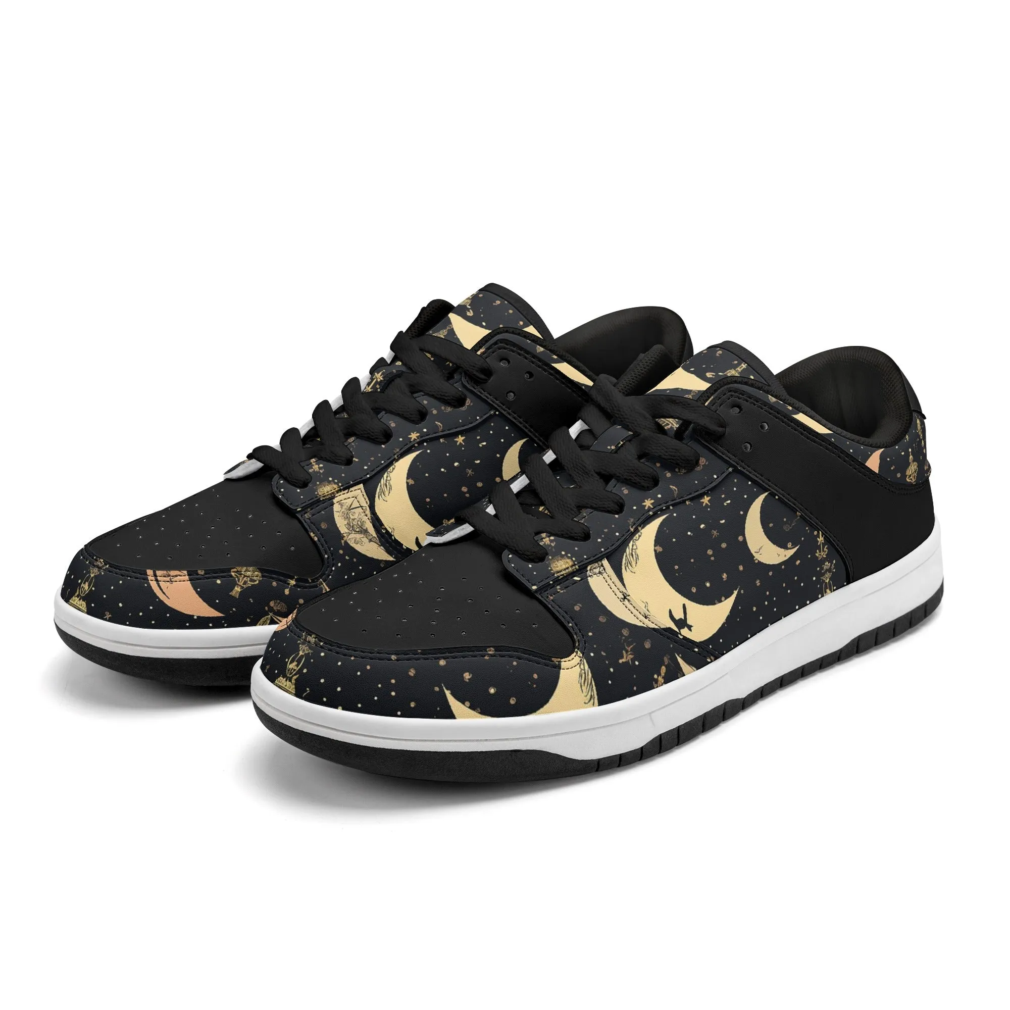 Crescent Moons Dunk Low Top Leather Sneakers