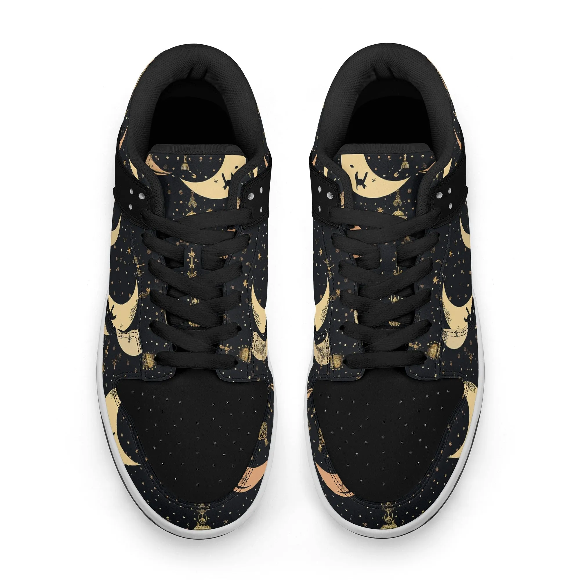 Crescent Moons Dunk Low Top Leather Sneakers