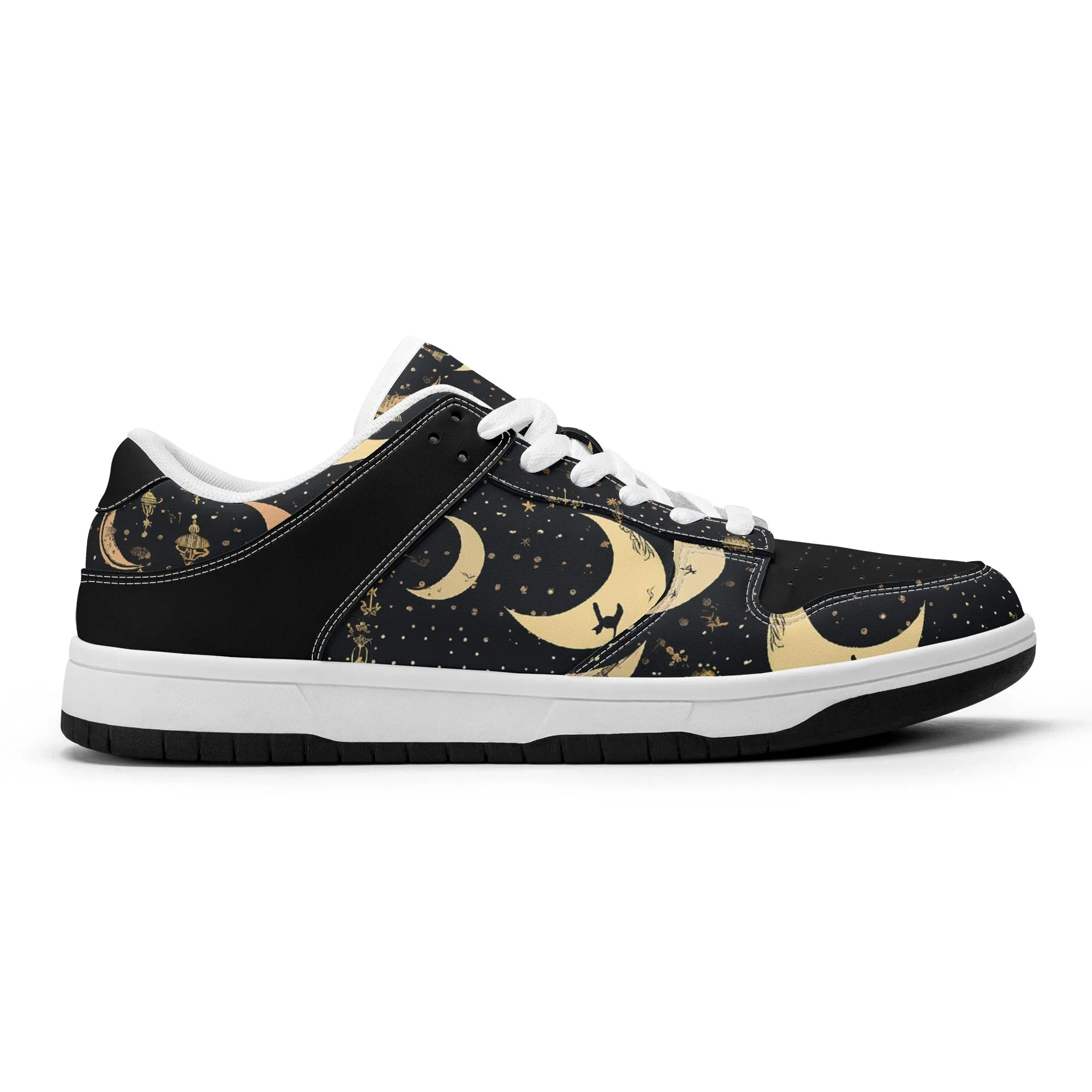 Crescent Moons Dunk Low Top Leather Sneakers