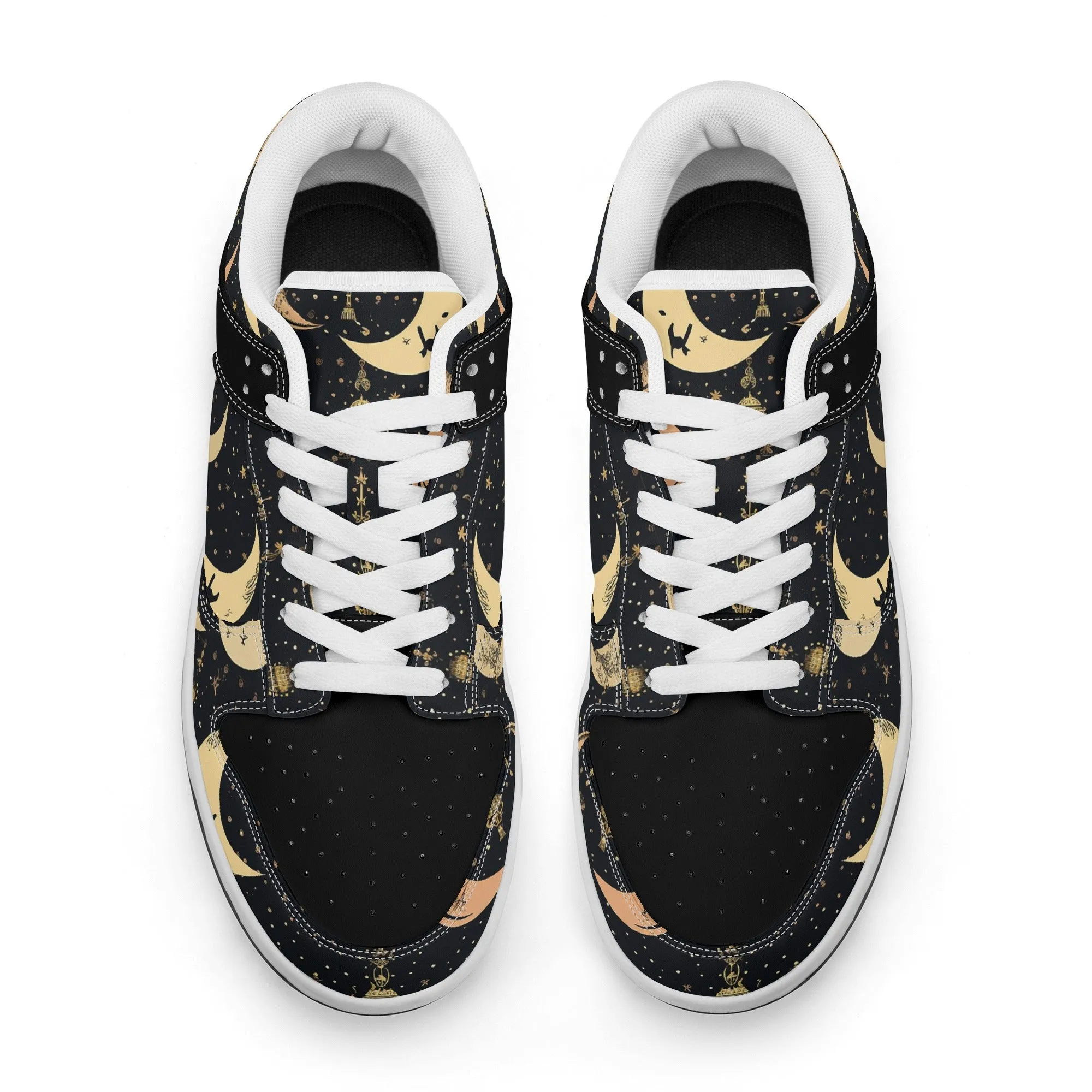 Crescent Moons Dunk Low Top Leather Sneakers