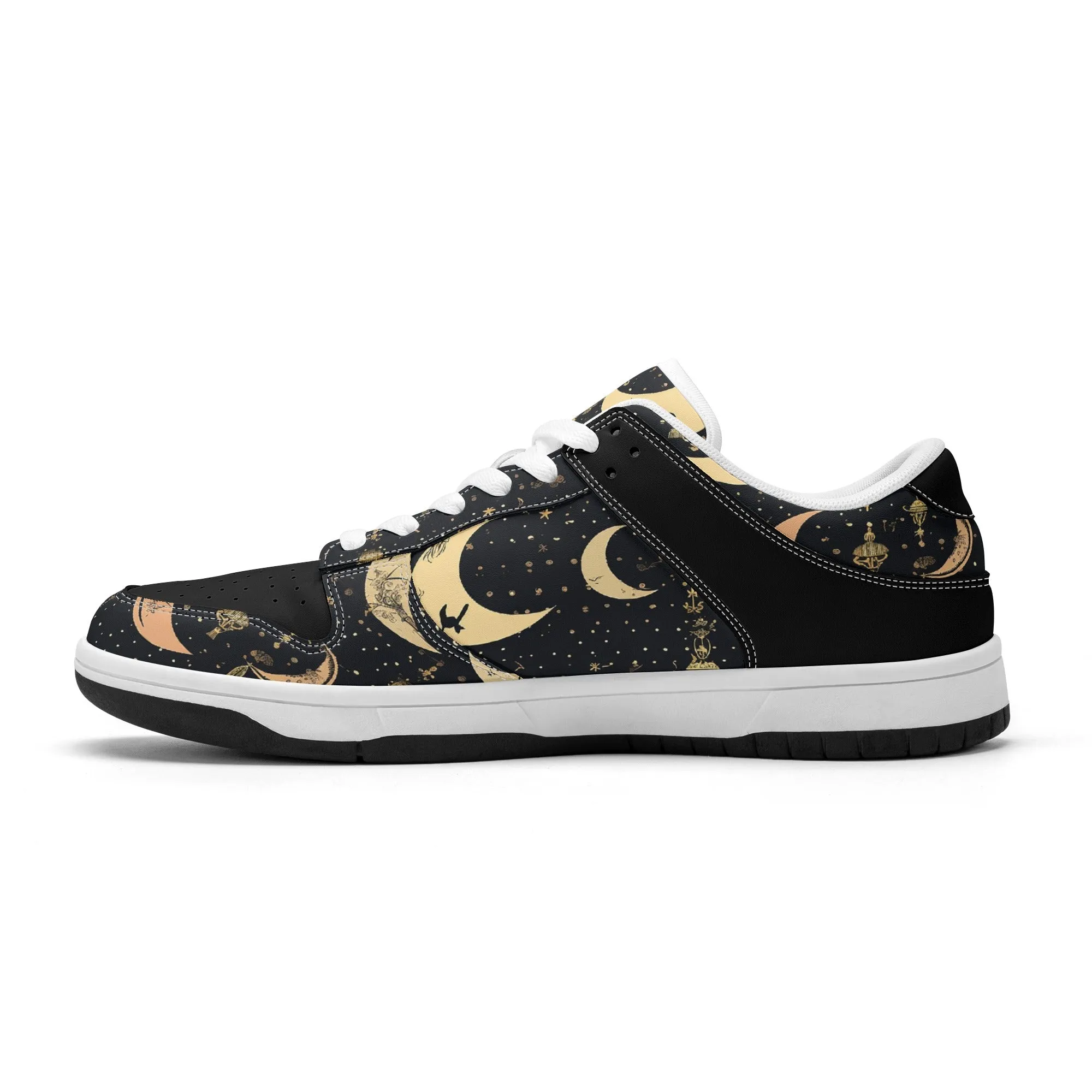 Crescent Moons Dunk Low Top Leather Sneakers