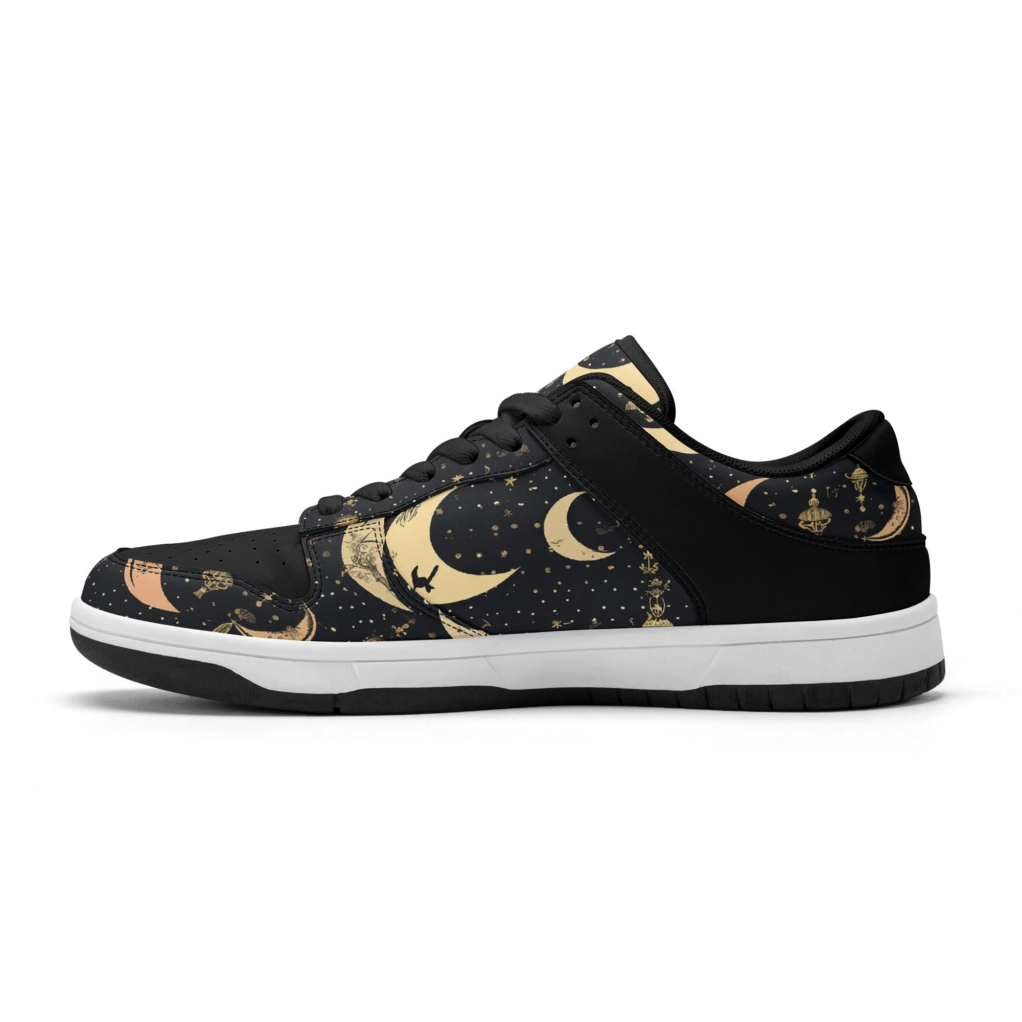 Crescent Moons Dunk Low Top Leather Sneakers