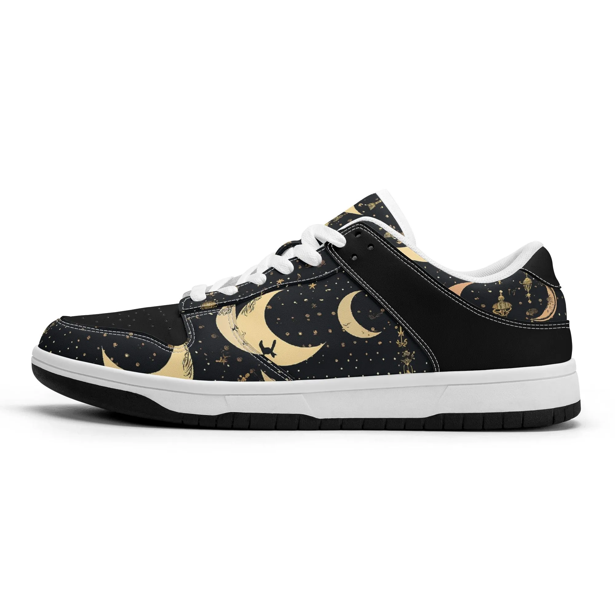 Crescent Moons Dunk Low Top Leather Sneakers