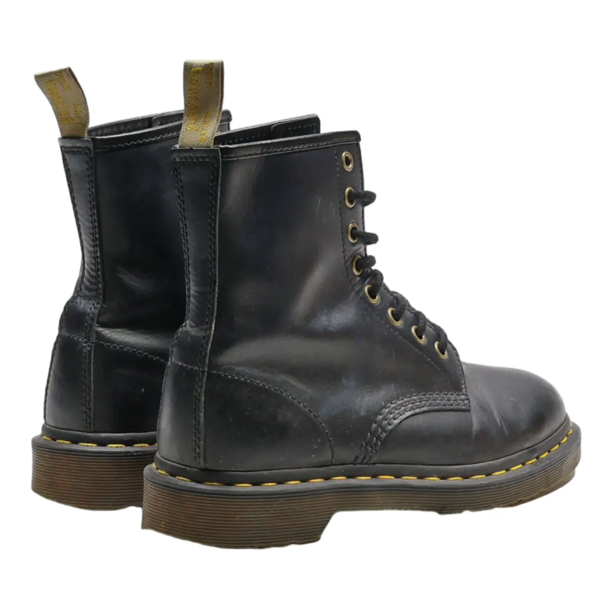 DR MARTENS Lace-Up Boots Black Faux Leather Womens UK 5