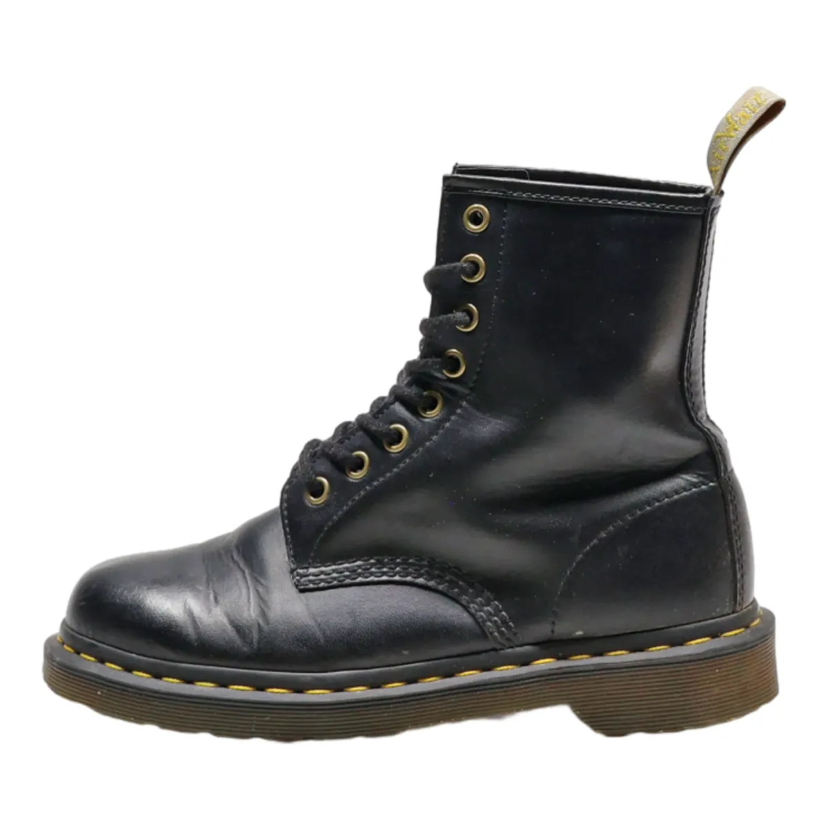 DR MARTENS Lace-Up Boots Black Faux Leather Womens UK 5