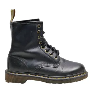 DR MARTENS Lace-Up Boots Black Faux Leather Womens UK 5