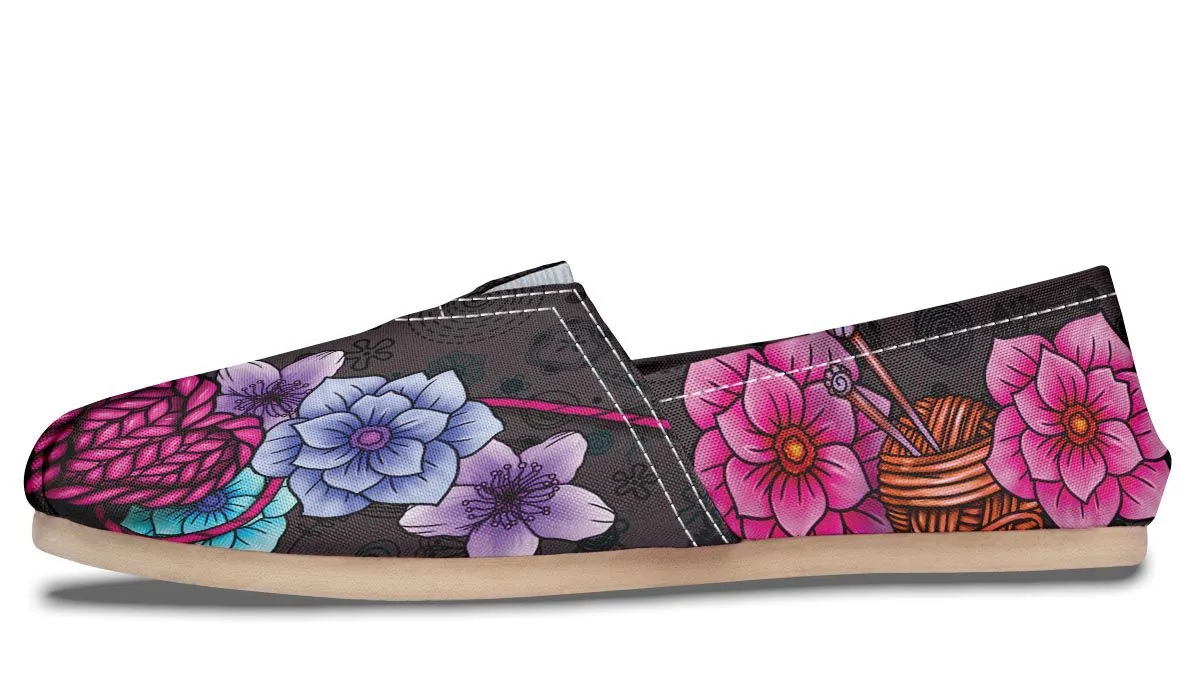 Floral Knitting Casual Shoes