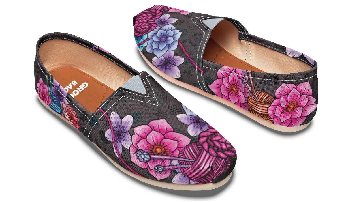 Floral Knitting Casual Shoes