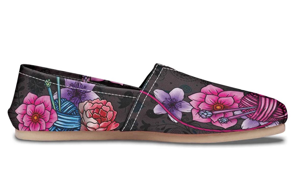 Floral Knitting Casual Shoes