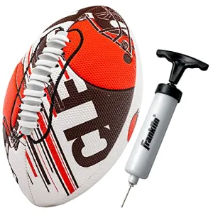 Franklin Sports NFL Cleveland Browns Football - Youth Mini Football - 8.5" Football- SPACELACE Easy Grip Texture- Perfect for Kids !