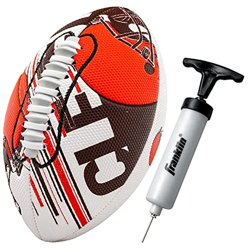 Franklin Sports NFL Cleveland Browns Football - Youth Mini Football - 8.5" Football- SPACELACE Easy Grip Texture- Perfect for Kids !