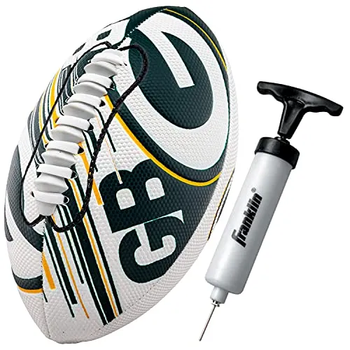 Franklin Sports NFL Green Bay Packers Football - Youth Mini Football - 8.5" Football- SPACELACE Easy Grip Texture- Perfect for Kids !