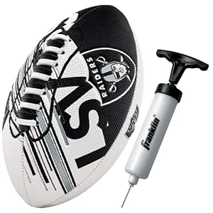 Franklin Sports NFL Las Vegas Raiders Football - Youth Mini Football - 8.5" Football- SPACELACE Easy Grip Texture- Perfect for Kids !