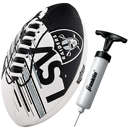 Franklin Sports NFL Las Vegas Raiders Football - Youth Mini Football - 8.5" Football- SPACELACE Easy Grip Texture- Perfect for Kids !