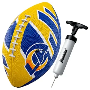 Franklin Sports NFL Los Angeles Rams Football - Youth Football - Mini 8.5" Rubber Football - Perfect for Kids - Team Logos and Colors!