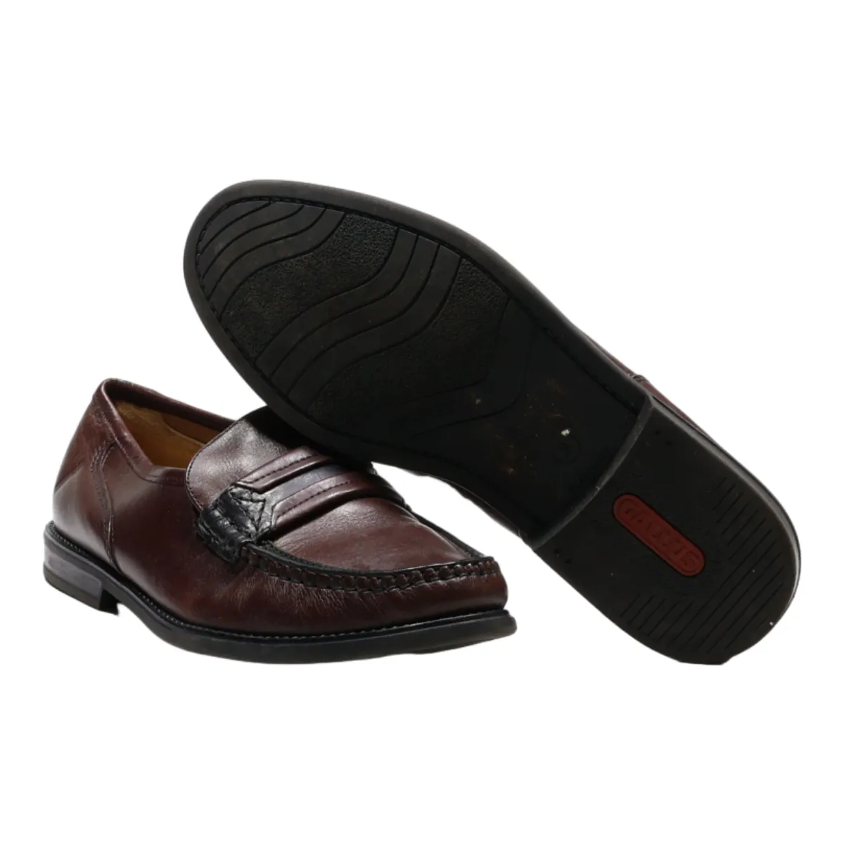GALLUS Moccasin Shoes Brown Leather Mens UK 8