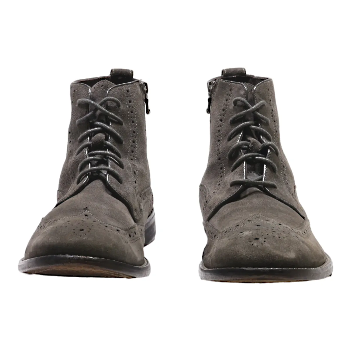 JOHN VARVATOS Ankle Boots Grey Leather Mens UK 11