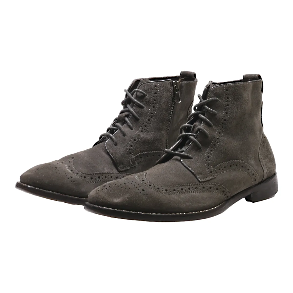 JOHN VARVATOS Ankle Boots Grey Leather Mens UK 11