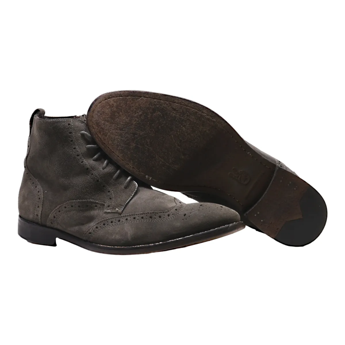 JOHN VARVATOS Ankle Boots Grey Leather Mens UK 11