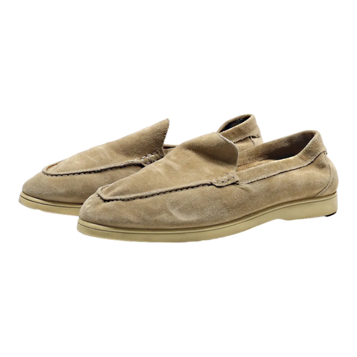 MASSIMO DUTTI Loafer Shoes Beige Suede Mens UK 8