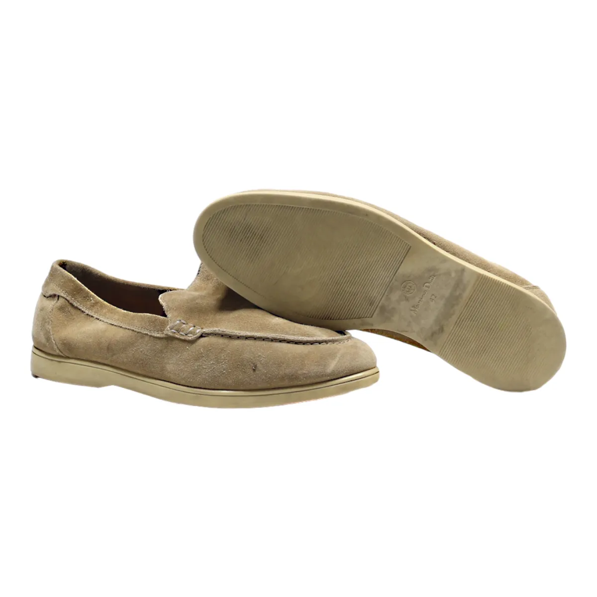 MASSIMO DUTTI Loafer Shoes Beige Suede Mens UK 8