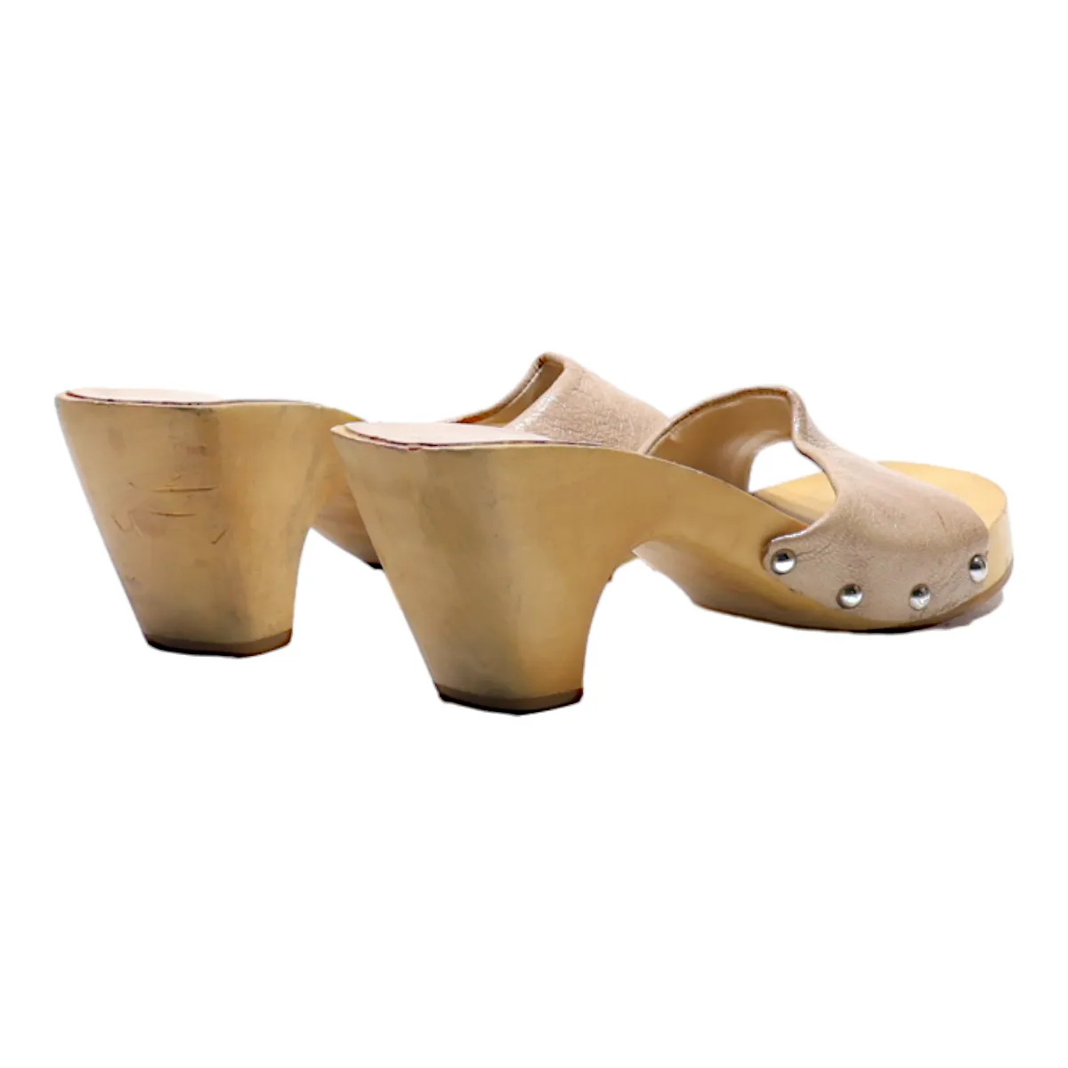 MODA Mule Heels Cream Leather Womens UK 4
