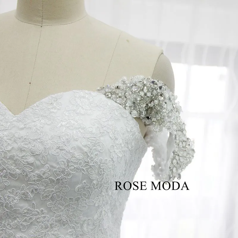 Rosemoda Off-the-shoulder Dropped Ball Gown Wedding Dress